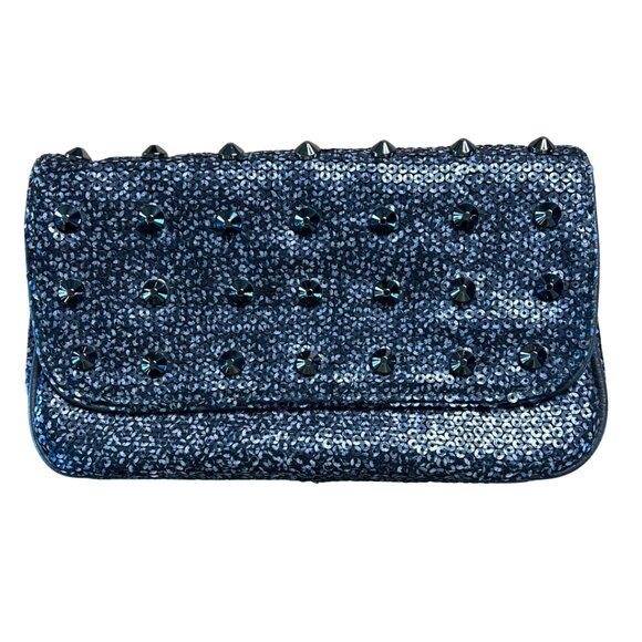 Deux Lux Black Sequin Studded Clutch Bag - Picture 7 of 7